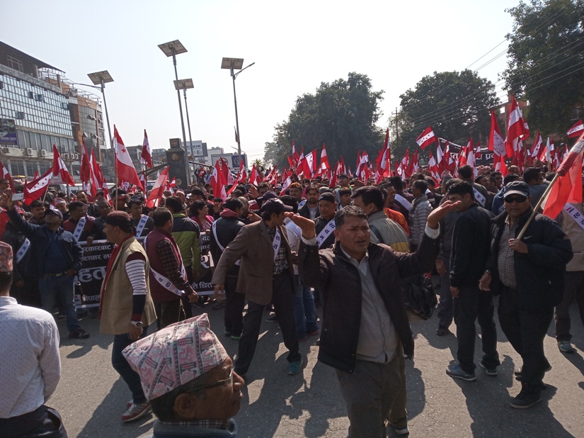 नेपाली काँग्रेसले आज देशभर विरोध प्रदर्शन गर्दै